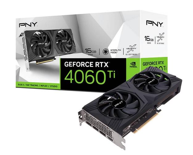 Видео карта PNY GeForce RTX 4060 TI VERTO Dual Fan 16GB GDDR6, 128-bit, HDMI, 3xDP