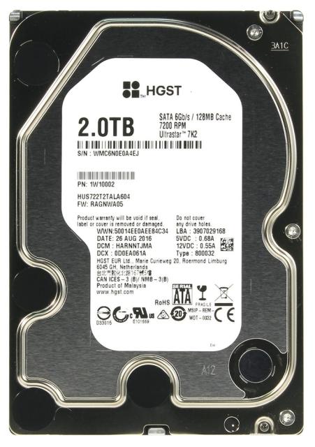 Твърд диск Western Digital 2TB 128MB 7200RPM SATA 6Gb/s 512n 3.5inch Enterprise Hard Disk