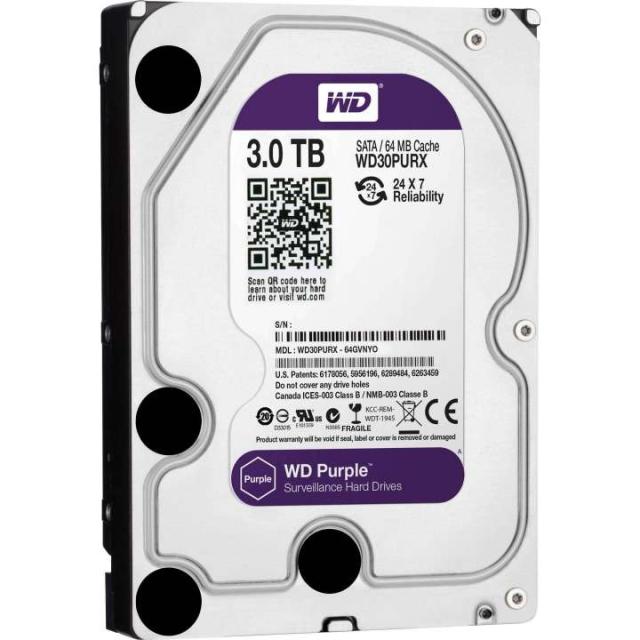Твърд диск Western Digital Purple 3TB, 5400rpm SATA3 64MB cache 3,5"