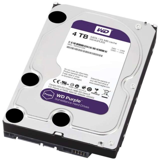 Твърд диск Western Digital Purple 4TB, 5400rpm SATA3 64MB cache 3,5"