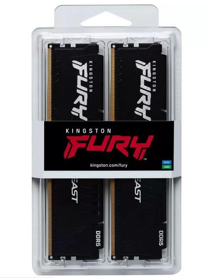 Памет Kingston FURY Beast Black 64GB (2x32GB) DDR5 6000MHz, LC36, 1.35V