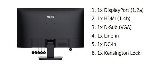 Монитор MSI PRO MP273A, 27" (68.58 cm) IPS панел, 100Hz, Full HD, 1ms, DisplayPort, HDMI, VGA