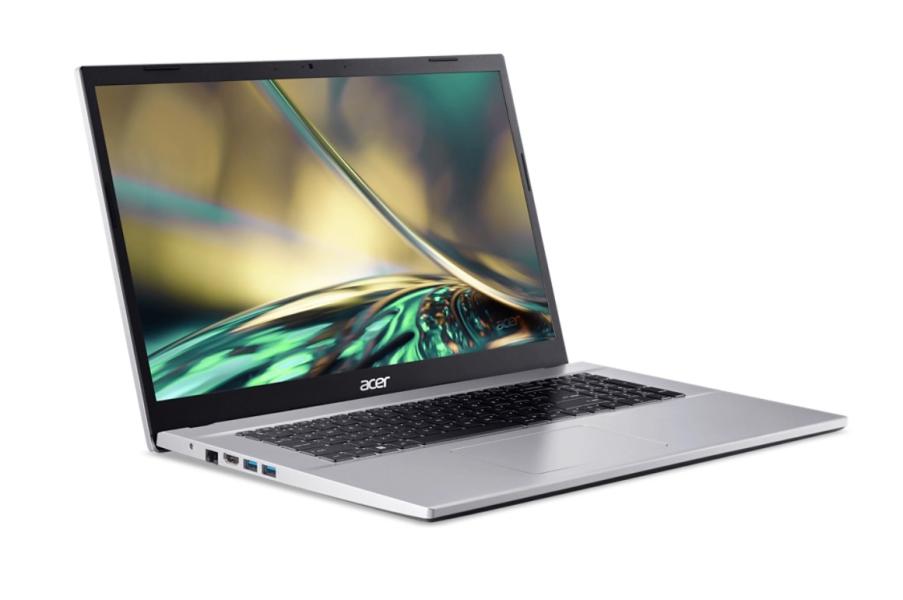 Лаптоп ACER NB ASPIRE 3 A317-54-32TL, Intel Core i3-1215U (1.2 - 4.40 GHz, 10 MB cache), 17.3" (43.94 cm) FHD IPS, 8GB DDR4, SSD 512GB, Pure silver, Free DOS