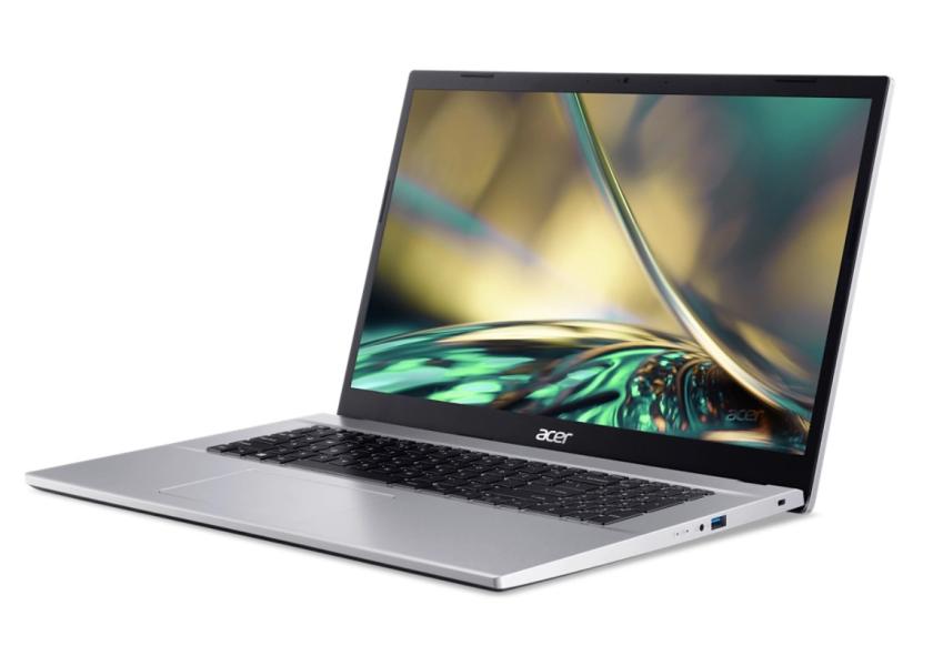Лаптоп ACER NB ASPIRE 3 A317-54-32TL, Intel Core i3-1215U (1.2 - 4.40 GHz, 10 MB cache), 17.3" (43.94 cm) FHD IPS, 8GB DDR4, SSD 512GB, Pure silver, Free DOS