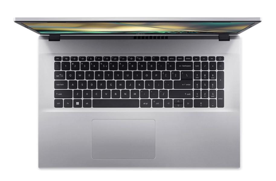 Лаптоп ACER NB ASPIRE 3 A317-54-32TL, Intel Core i3-1215U (1.2 - 4.40 GHz, 10 MB cache), 17.3" (43.94 cm) FHD IPS, 8GB DDR4, SSD 512GB, Pure silver, Free DOS