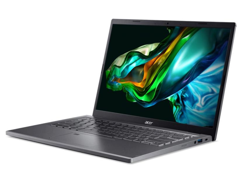 Лаптоп ACER NB ASPIRE 5 A514-56M-55DG, Intel Core i5-1335U (1.3/4.6GHz, 12M), 14.0" (35.56 cm) FHD IPS, 16GB RAM, 512GB SSD,  Steal Gray, Free DOS