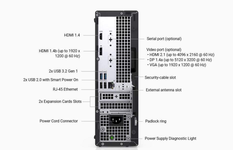 Настолен компютър Dell OptiPlex 7010 SFF, Intel Core i5-13500 (6+8 Cores, 24MB, 20T, 2.5GHz to 4.8GHz, 65W), 8GB (1x8GB) DDR4, 256GB NVMe M.2 2230, Integrated Graphics, Mouse + BG KBD, Win 11 Pro, 3Y ProSupport
