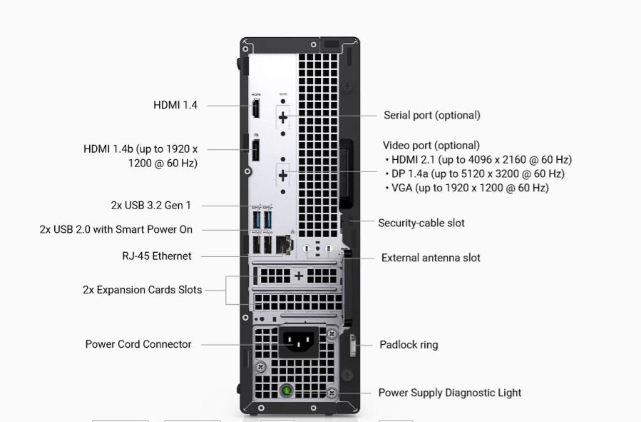 Настолен компютър Dell OptiPlex 7010 SFF, Intel Core i3-13100 (4Cores, 12MB, 8T, 3.4GHz to 4.5GHz, 60W), 8GB (1x8GB) DDR4, 256GB NVMe M.2 2230, Integrated Graphics, Mouse + BG KBD, Ubuntu, 3Y ProSupport