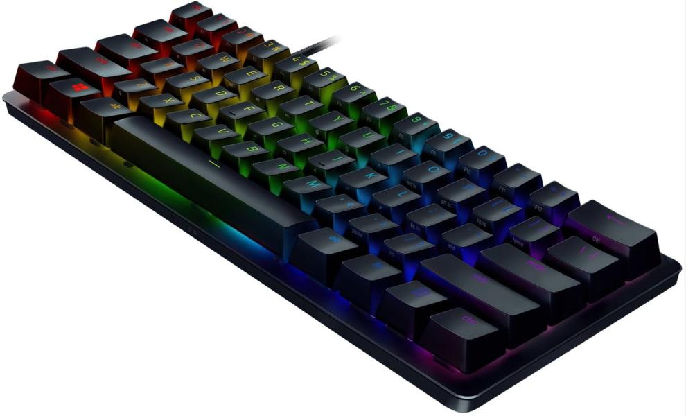 Клавиатура Razer Huntsman Mini, механична, clicky optical Purple Switch, RGB подсветка, черна, USB