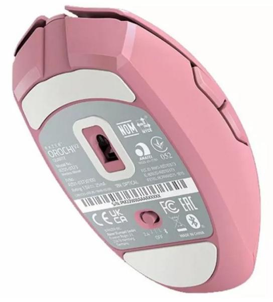 Мишка Razer Orochi V2 Pink, оптична (18 000 dpi), Wireless/Bluetooth, USB, розова