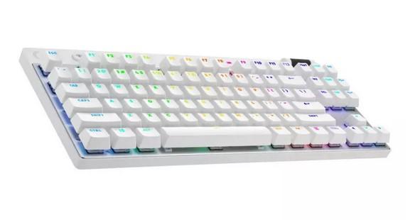 Клавиатура Logitech G Pro X TKL Lightspeed, механична, Tactile суич, гейминг, US International Layout, RGB подсветка, Bluetooth, USB, бяла