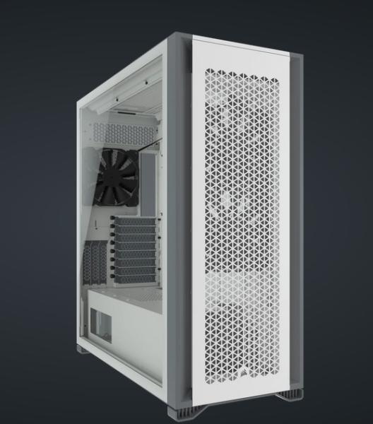 Кутия Corsair 7000D Airflow, 4x USB 3.0, ATX/mATX/Mini-ITX, бяла