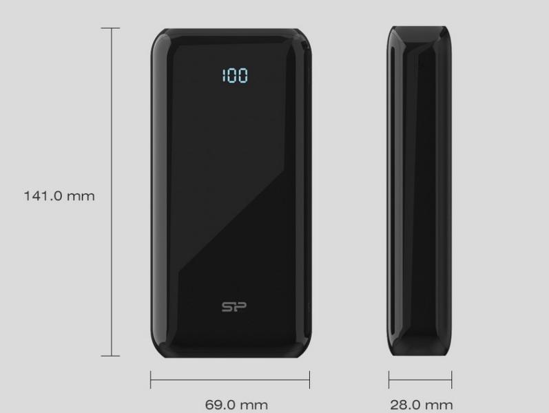 Външна батерия SILICON POWER QS28 Power Bank 20 000mAh, Type-C Micro-B, Type-A Lightning