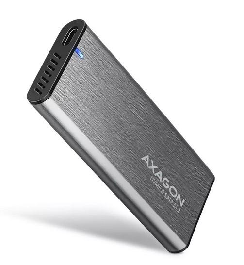 Кутия AXAGON EEM2-SG2 за M.2 NVMe (2242/2260/2280) SSD, USB C 3.2 Gen 2, сива