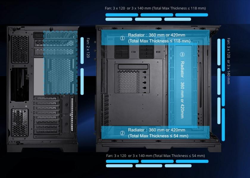 Кутия Lian Li PC-O11 Dynamic EVO XL, Full-Tower, Tempered Glass, 4 x USB 3.0, 1 x USB Type-C, 1 x Audio, E-ATX (Under 280mm)/ATX/Micro-ATX/Mini-ITX,Черна