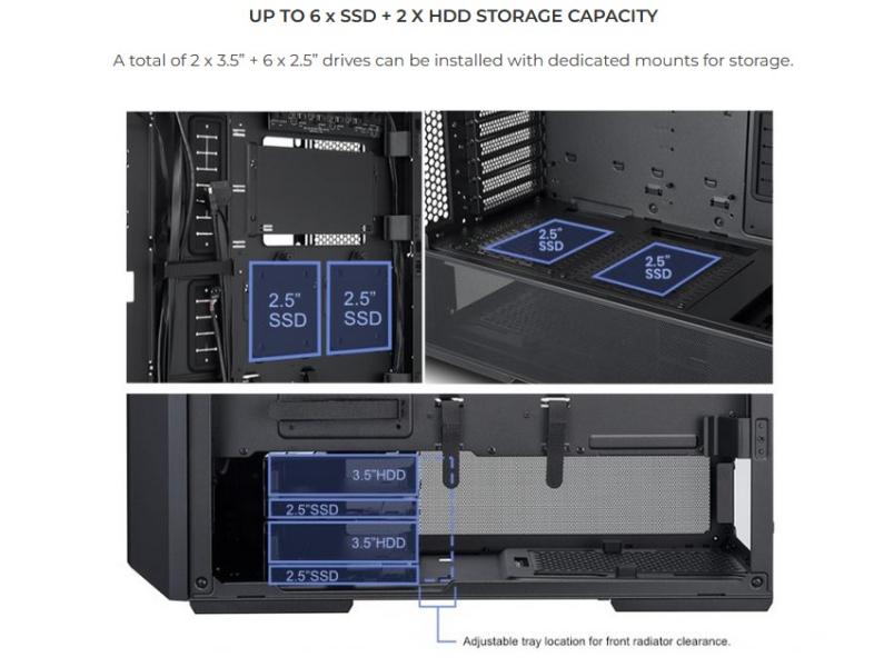 Кутия Lian-Li LANCOOL 216 RGB Mid-Tower, Tempered Glass, 2 x USB 3.0, 1 x USB Type-C, 1 x Audio, E-ATX (Under 280mm)/ATX/Micro-ATX/Mini-ITX, Черна