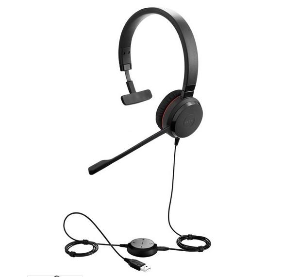 Слушалки Jabra Evolve 30 II UC Mono NC, USB, AUX, шумопремахващ микрофон, Wideband/Hi-fi/DSP, черни