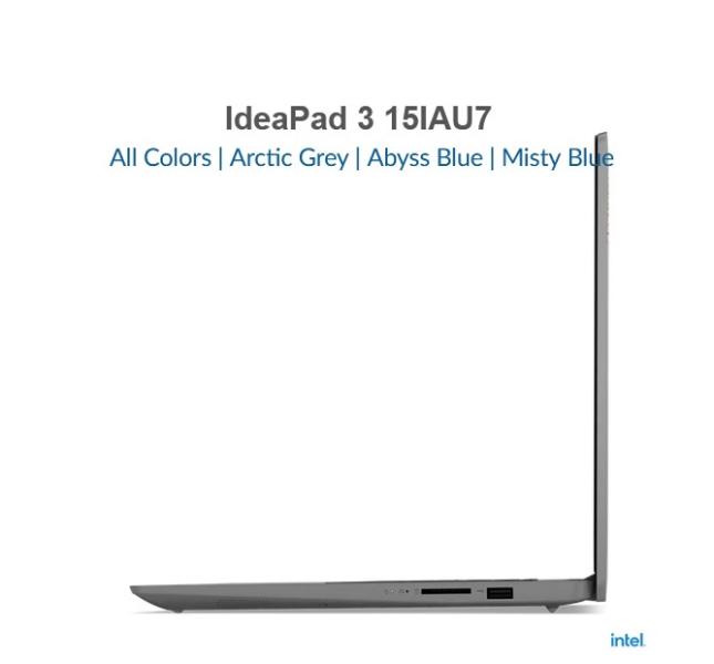 Лаптоп LENOVO IdeaPad 3 UltraSlim Intel Core i5-1235U 10C (1.3 / 4.4GHz, 12MB), 15.6'' (39.62 cm) FullHD AG, 8GB DDR4, 512GB SSD PCI, Free DOS