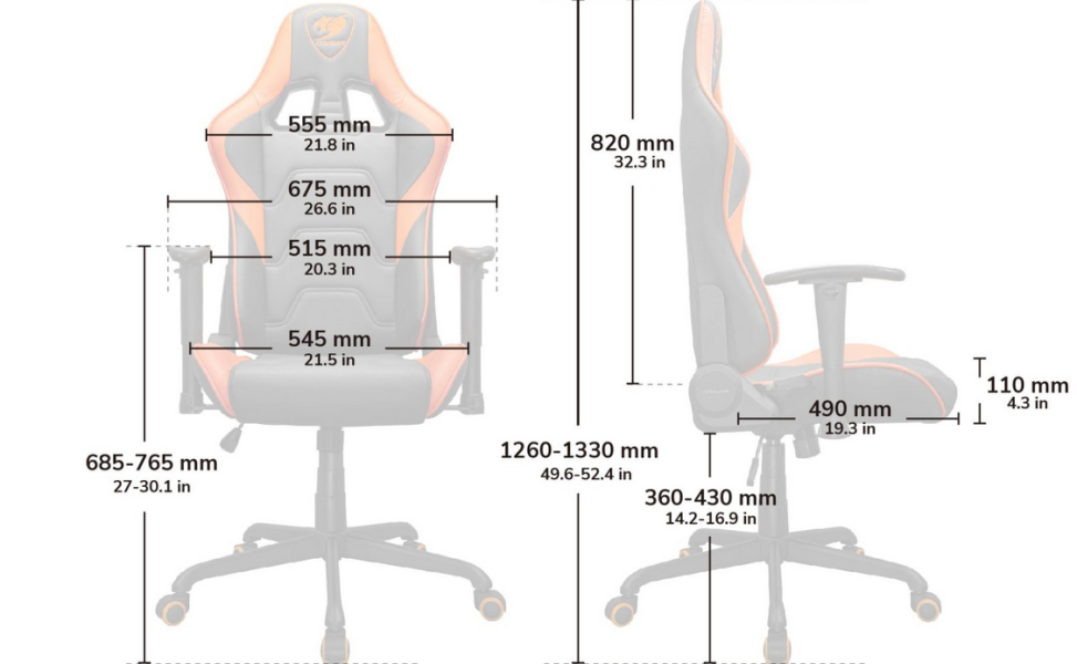 Геймърски стол COUGAR Armor Elite Royal Gaming Chair, газов асансьор, 2D регулируеми подлакътници