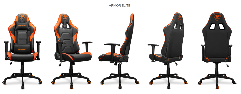 Геймърски стол COUGAR Armor Elite Gaming Chair, газов асансьор, 2D регулируеми подлакътници