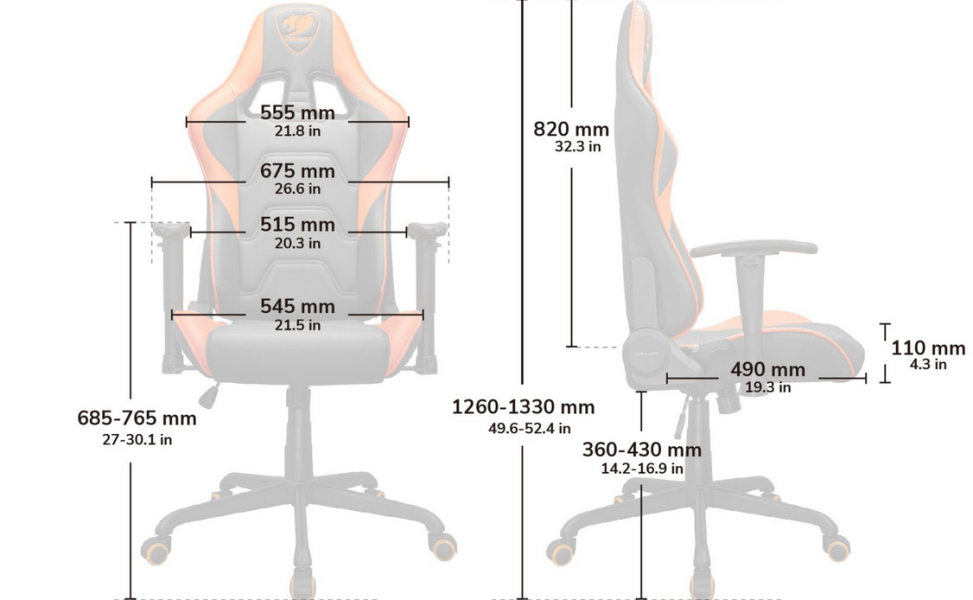 Геймърски стол COUGAR Armor Elite Gaming Chair, газов асансьор, 2D регулируеми подлакътници