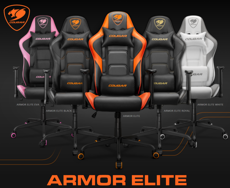 Геймърски стол COUGAR Armor Elite Black Gaming Chair, газов асансьор, 2D регулируеми подлакътници