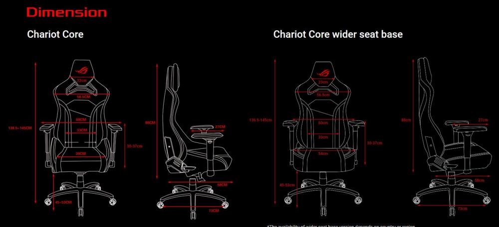 Геймърски стол ASUS ROG Chariot Core gaming chair, 4D регулируема подлакътница, изцяло стоманена рамка
