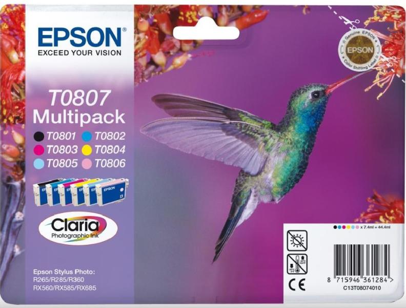 Мастило за Epson Multipack BK/C/Y/M/LC/LM, 6-colours T0807 Claria Photographic Ink