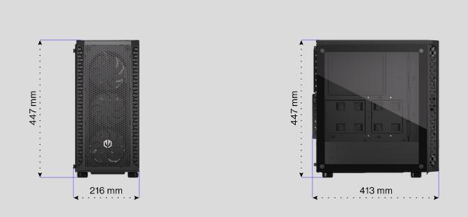 Кутия Endorfy Signum 300 ARGB, Mid-Tower, 2x USB-A (3.1 GEN 1), 1x Audio/1x Mic, ATX/mATX/mITX