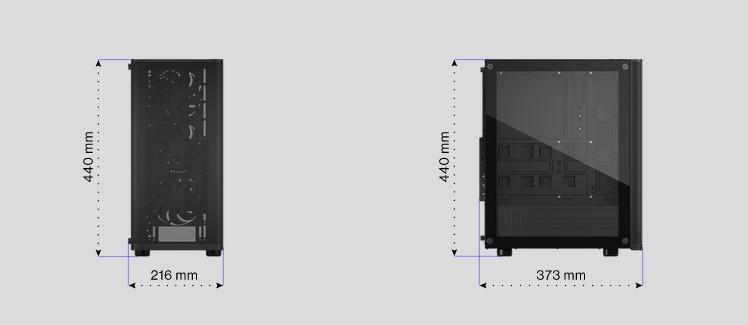 Кутия Endorfy Ventum 200 Air, Mid-Tower, 2x USB-A (3.1 GEN 1), 1x Audio/1x Mic, ATX/mATX/mITX