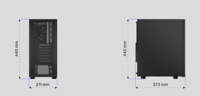 Кутия Endorfy Ventum 300 Solid, Mid-Tower, 2x USB-A (3.1 GEN 1), 1x Audio/1x Mic, ATX/mATX/mITX