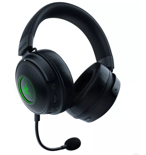 Слушалки Razer Kraken V3 Pro, Wireless/AUX, гейминг, микрофон, 50мм Triforce говорители, контрол на звука и mute бутон, 7.1 Surround Sound THX, Chroma RGB подсветка, черни