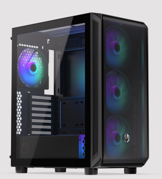 Кутия Endorfy Arx 500 ARGB, Mid-Tower, 2x USB-A (3.1 GEN 1), 1x Audio/1x Mic, ATX/mATX/mITX