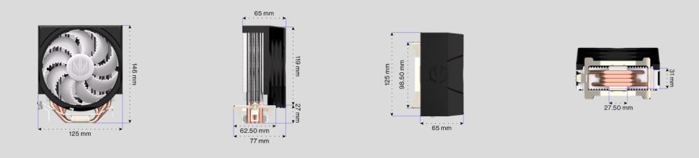 Охладител за процесор Endorfy Spartan 5 MAX ARGB, TDP 180W, Intel LGA 115x/1200/1700, AMD AM5/AM4/AM3+/AM2+/FM2+/FM1