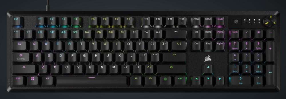 Клавиатура CORSAIR K70 CORE RGB Mechanical Gaming Keyboard, Backlit RGB LED, MLX Red linear switches, Black