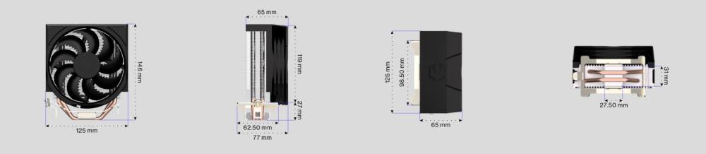 Охладител Endorfy Spartan 5, 1x FLUCTUS 120 PWM fan, TDP 160W, Intel LGA 115x/1200/1700/2011/2066, AMD AM5/AM4/AM3+/AM2+/FM2+/FM1
