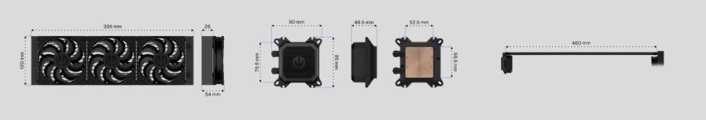 Охладител Endorfy Navis F360,  3x FLUCTUS 120 PWM fan Intel LGA 115x/1200/1700/2011/2066, AMD AM5/AM4