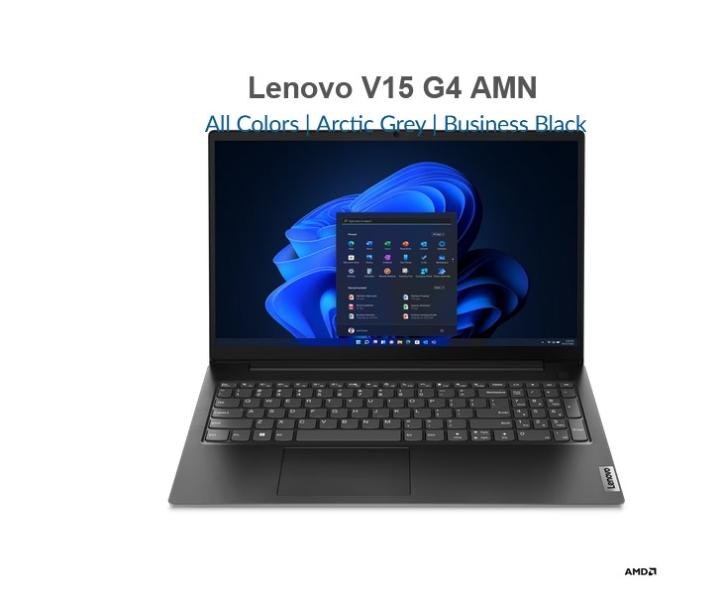 Лаптоп Lenovo V15 G4 AMN, AMD Ryzen™ 3 7320U (4C 2.4 / 4.1GHz 4MB), 15.6'' (39.62 cm) FHD TN AG, 8GB DDR5, 256GB SSD M.2, Free DOS
