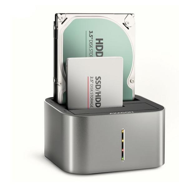 Докинг станция AXAGON ADSA-DC USB3.2 Gen1, 2x SATA 6G CLONE DUAL HDD Dock Station ASMedia