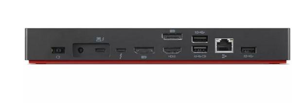 Докинг станция Lenovo ThinkPad Universal Thunderbolt 4 Dock, от Thunderbolt 4 към 1x USB C, 4x USB A, 2x DisplayPort, 1x HDMI, 1x AUX, 1x RJ45, (EU), черна