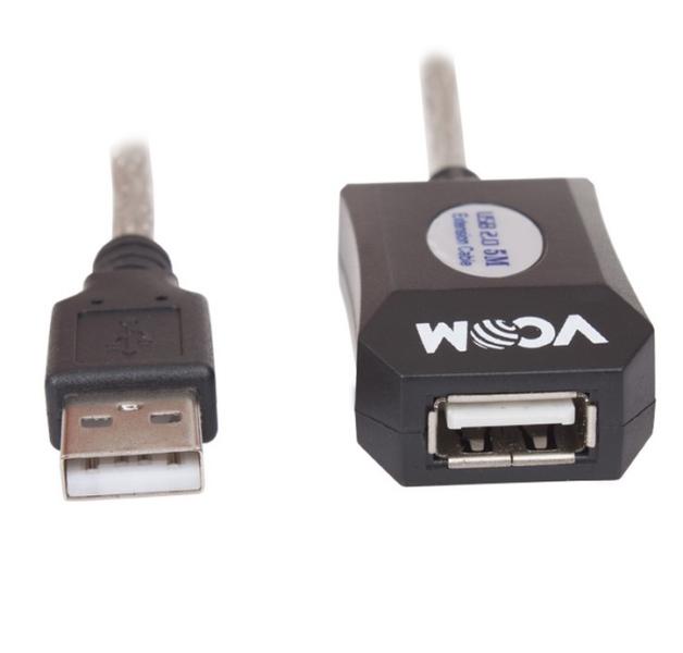 Кабел VCom удължение USB A(м) към USB А(ж), 5m