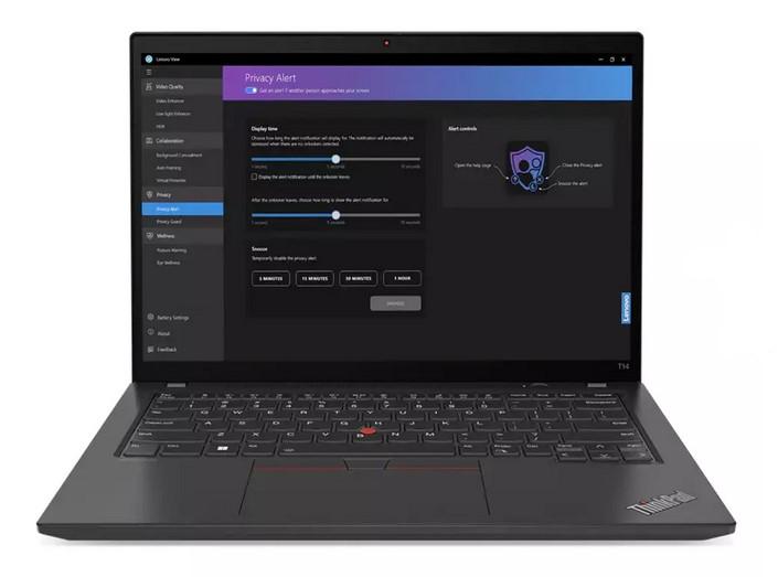 Лаптоп Lenovo ThinkPad T14 Gen 4, Intel Core i7-1355U 10C (1.7/5.0GHz), 14" (35.56cm) 2.8K OLED Anti-Glare, 32GB DDR5, 1TB SSD NVMe, 1x Thunderbolt, 2x USB 3.2 Gen 1, Windows 11 Pro