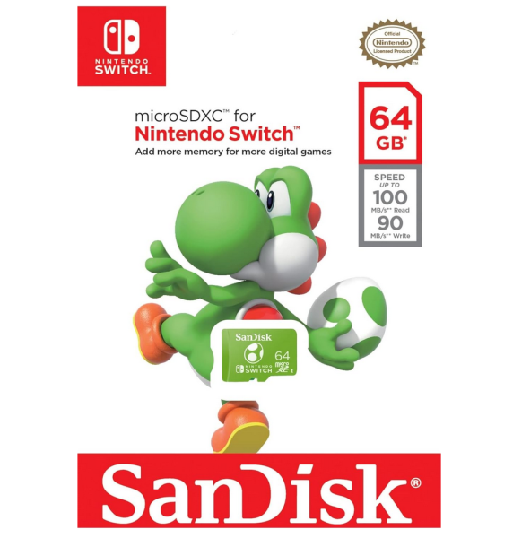 Карта памет SanDisk Nintendo MicroSDXC UHS-I card for Nintendo Switch, Yoshi Edition 64GB