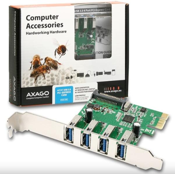 Контролер Axagon PCEU-43R PCI-Express card, 4x USB 3.1 Gen 1