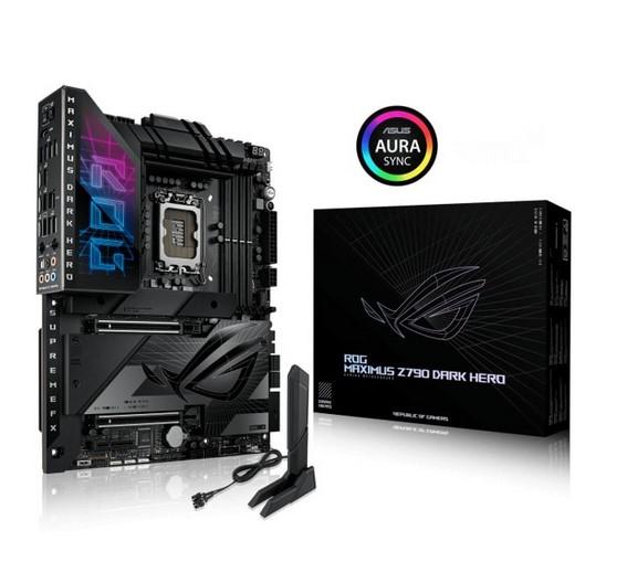 Дънна платка Asus ROG MAXIMUS Z790 DARK HERO, LGA1700, DDR5, PCI-E 5.0 (HDMI), 4x SATA 6Gb/s, 5x M.2, Wi-Fi 7, Bluetooth v5.4, 3x USB Type-C, ATX