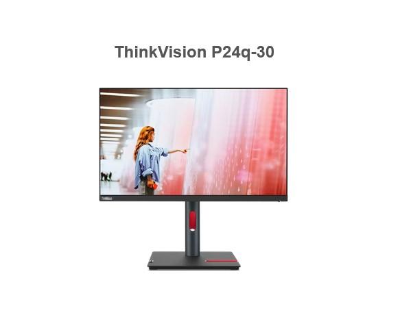 Монитор Lenovo ThinkVision P24q-30, 23.8" (60.45cm) IPS панел, QHD, 4ms, 300cd/m2, DisplayPort, HDMI, USB