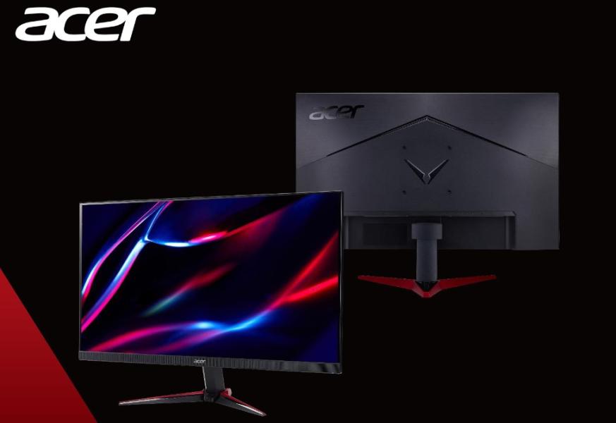 Монитор Acer Nitro VG240YM3bmiipx, 23.8" IPS, Anti-Glare, LED, ZeroFrame, FreeSync, 180Hz,1ms(VRB), 100M:1, 250nits, FHD (1920x1080), sRGB99%, DP, 2xHDMI, Audio out, Speaker 2Wx2, BlueLightShield Pro, Tilt, Black