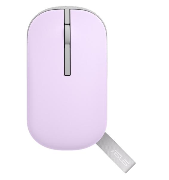 Мишка Asus Marshmallow MD100, оптична (1600 DPI), безжична, 3 бутона, Wireless, Bluetooth, PURPLE