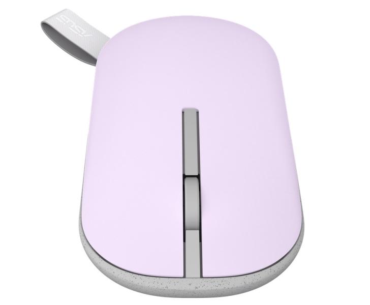 Мишка Asus Marshmallow MD100, оптична (1600 DPI), безжична, 3 бутона, Wireless, Bluetooth, PURPLE