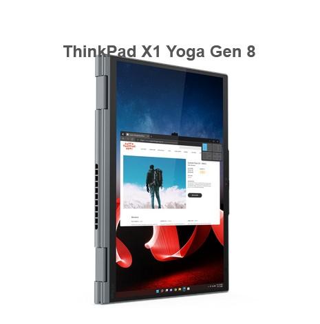 Лаптоп Lenovo ThinkPad X1 Yoga G8, Intel Core i7-1355U (up to 5.0GHz, 12MB), 32GB LPDDR5 6000MHz, 1TB SSD, 14" WQUXGA (3840x2400) OLED AR, AS, Touch, Intel Iris Xe Graphics, WLAN, BT, WWAN, 1080p&IR Cam, Backlit KB, Pen, NFC, FPR, Storm Grey, 4cell, 